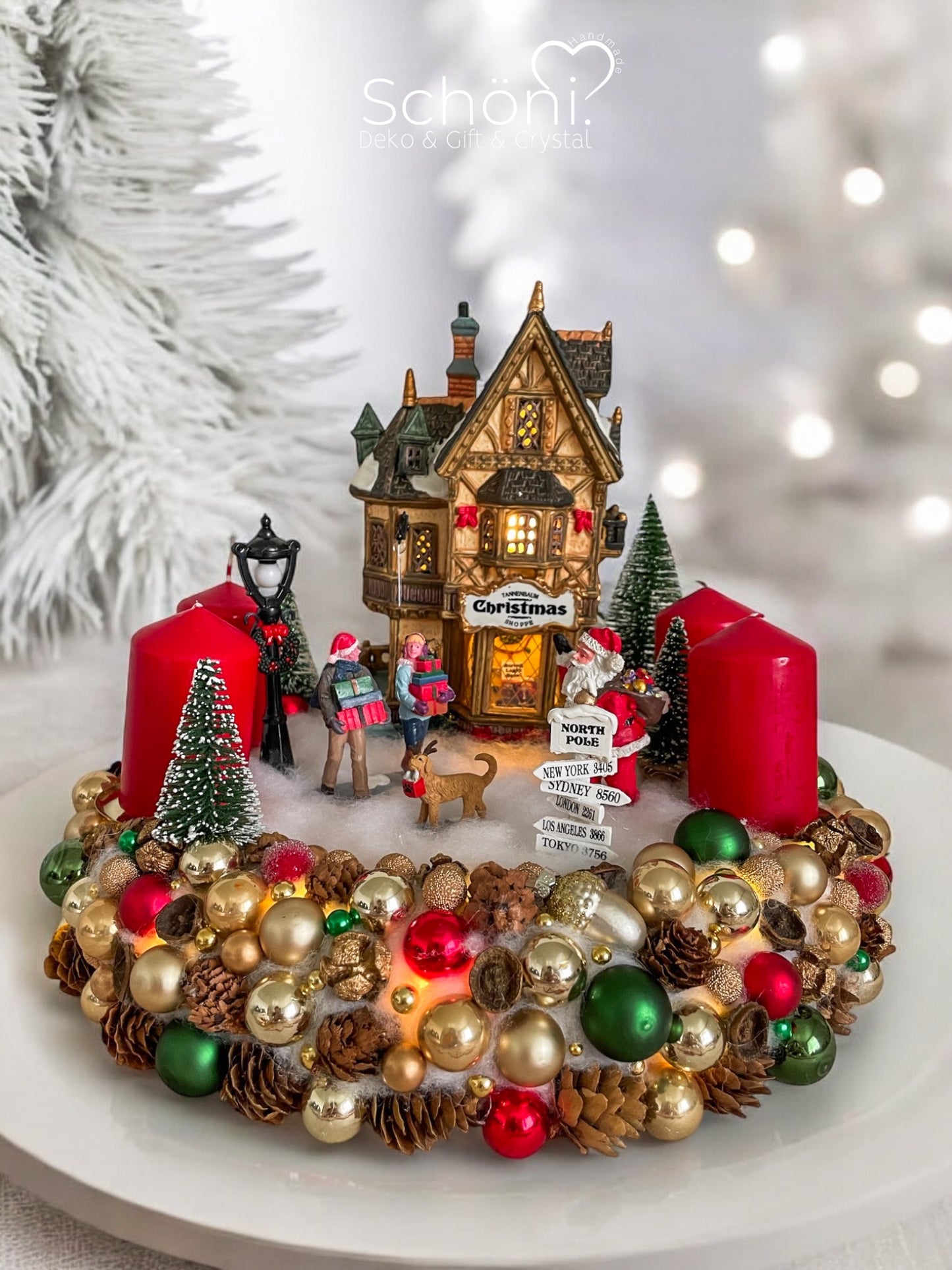 Adventskranz mit Winterdorf/Village (NUR PERSÖNLICHE ABHOLUNG,KEINE PAKETVERSAND)