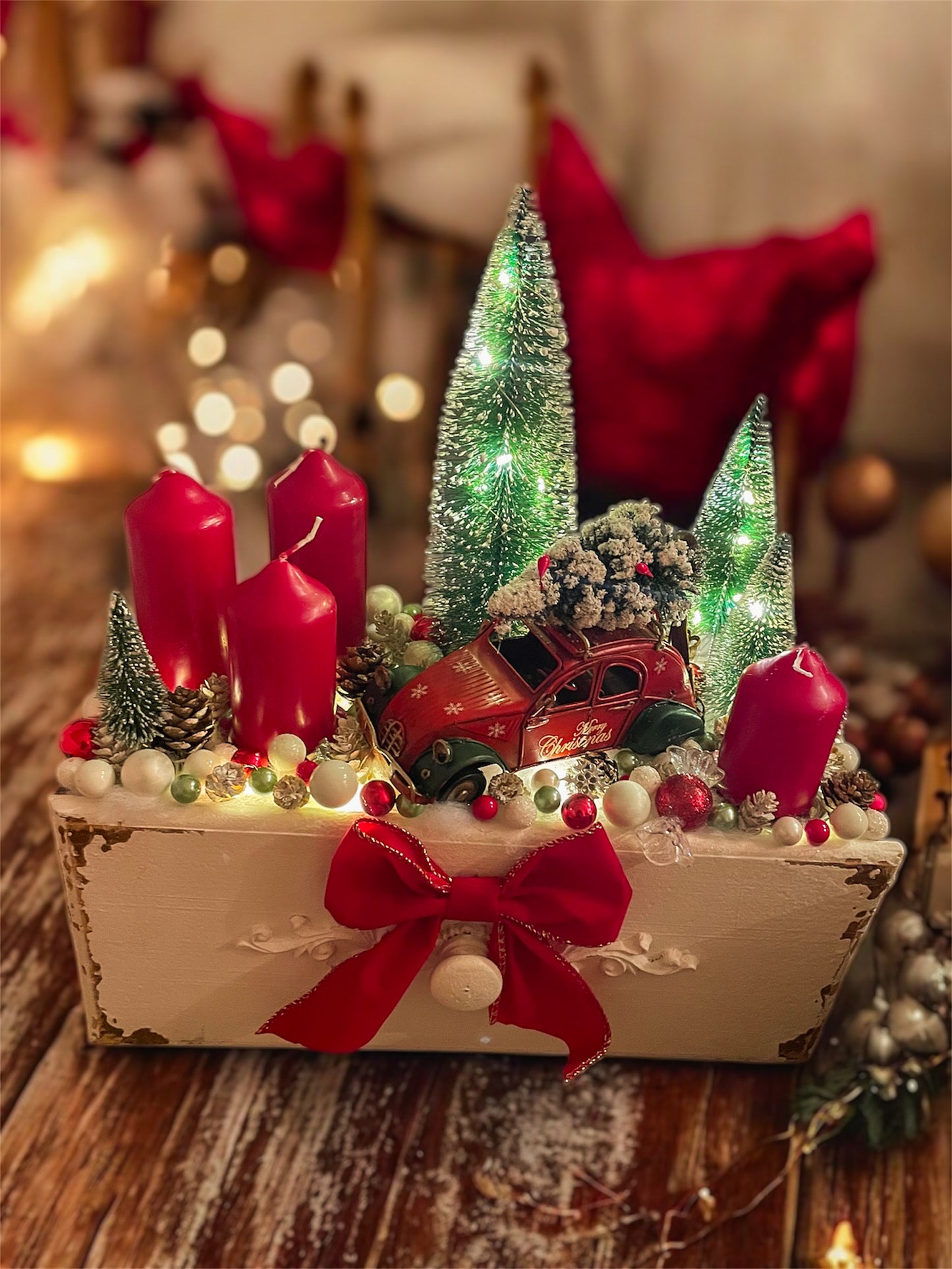 Vintage Schublade-Adventdekoration