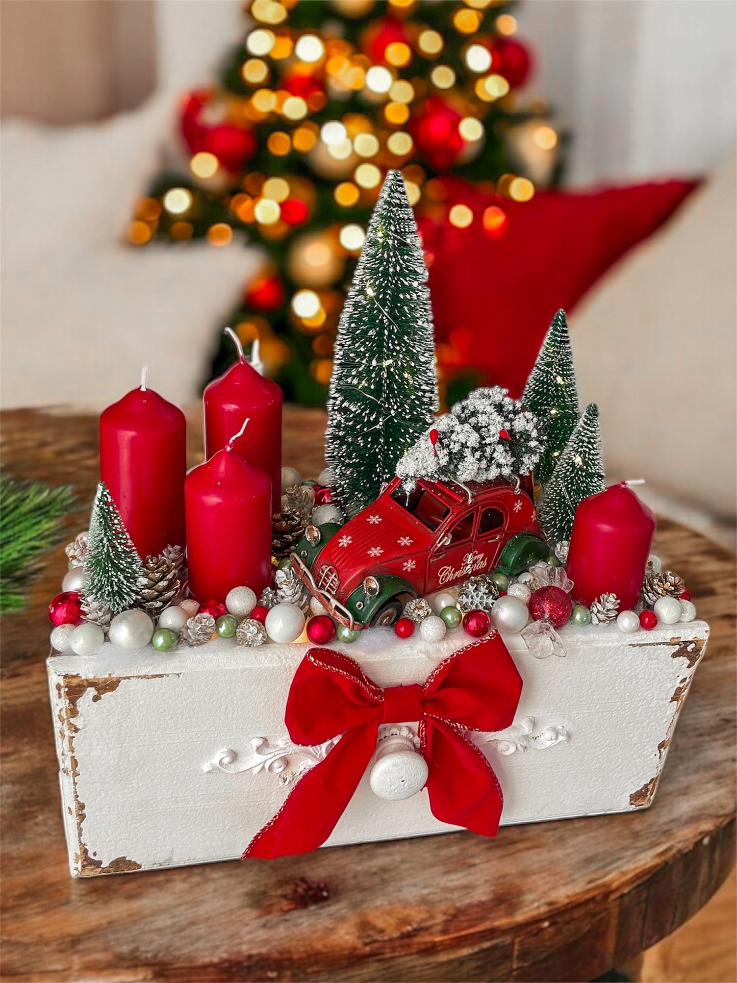 Vintage Schublade-Adventdekoration