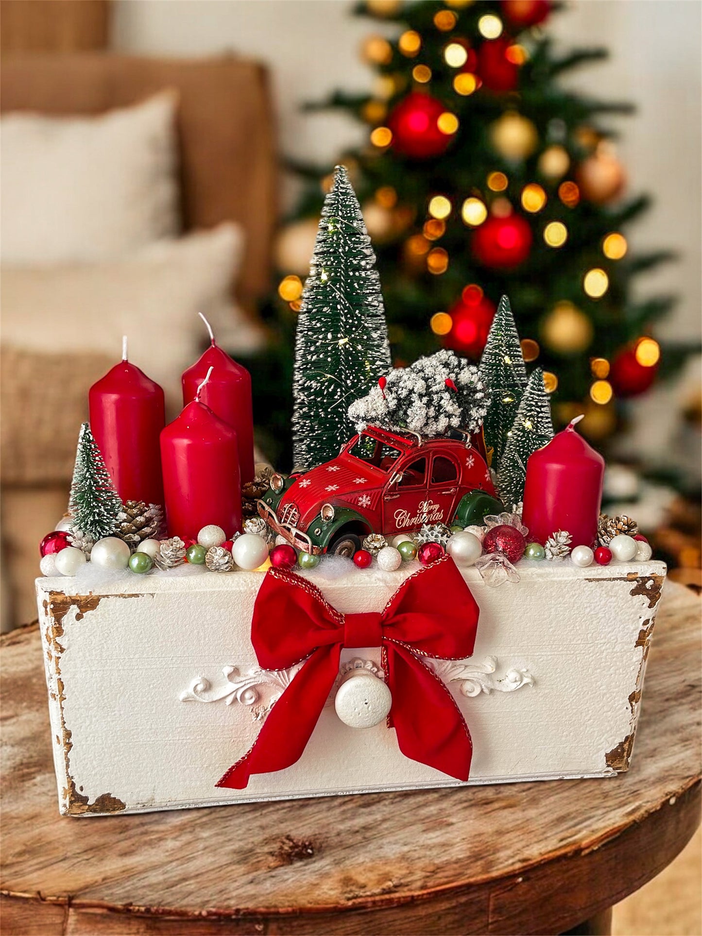 Vintage Schublade-Adventdekoration